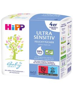 Hipp Ultra Sensitiv 52 Feuchttücher Ohne Parfüm Neurodermitis Pflege Babysanft 